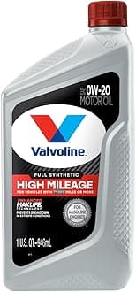 Valvoline Full Synthetic High Mileage with MaxLife Technology SAE 0W-20 Motor Oil 1 QT (Packaging May Vary)