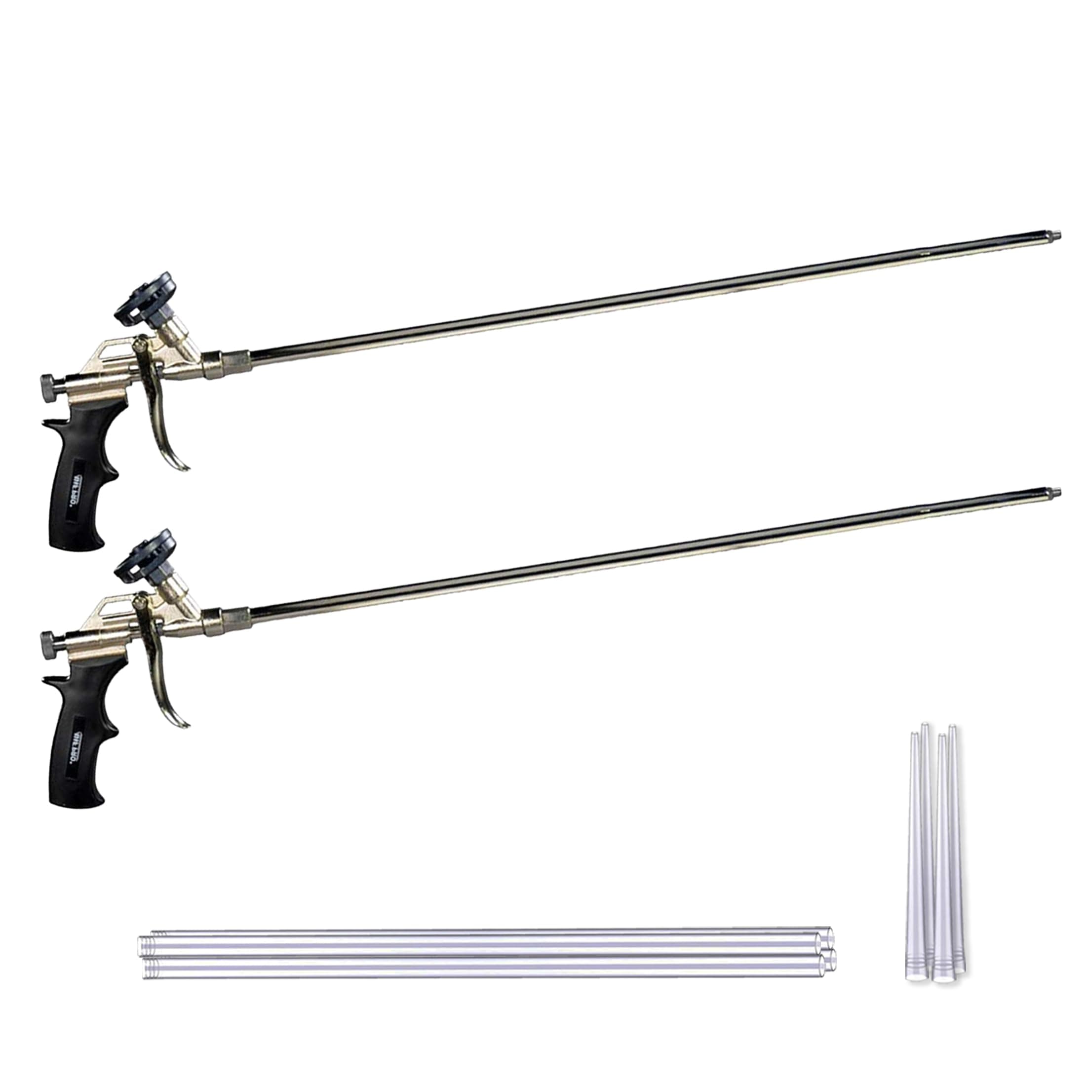 AWF PRO Spray Foam Gun 2' Long Nozzle, High Precision, Adjustable Flow Control, Contractor-Grade Pro Applicator for Insulating Foam Sealant, Pack of 2