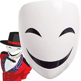 Japanese High-Rise Invasion Masks Cosplay Sniper Tenkuu Shinpan White Smile Masks Halloween Masquerade Party Props
