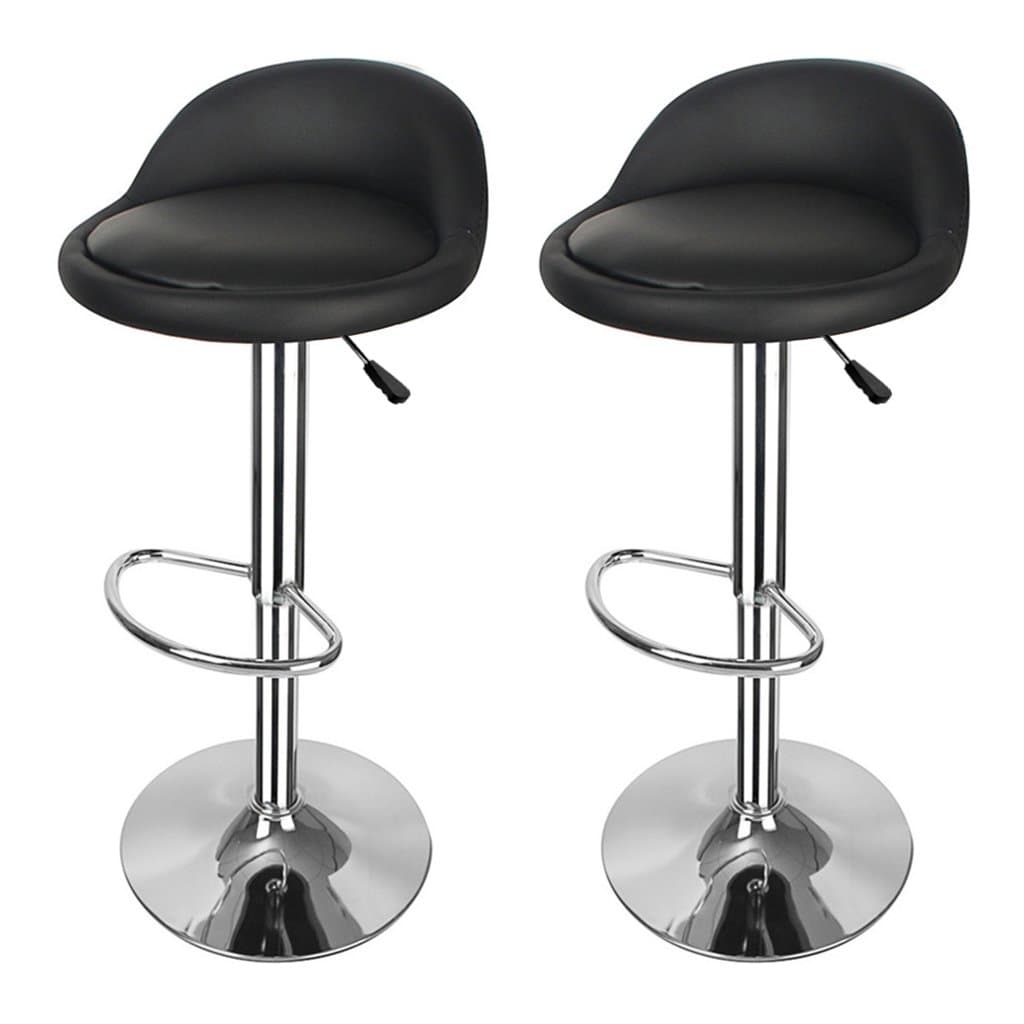 Black Breakfast Bar Stools OiCDi Kitchen Stools adjustable swivel gas lift, chrome footrest faux leather bar chair for Breakfast Bar, Counter, Kitchen, Living rooms, Coffee shops, Markets