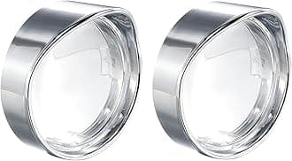 2 Inch Clear Bullet Turn Signal Lens Cover with Chrome Visor Bezels Compatible with Harley Sportster Dyna Road King Street Glide Softail