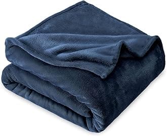 Premium Plush Double Blanket|300 GSM Lightweight Cozy Soft for Bed, Sofa, Couch, Travel & Camping| 220x230 cm or 86x90 inches|Blue|Polyester