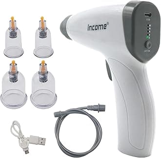 ZILAMPU Electric Cupping Therapy Set, Portable Chinese Cupping Therapy Machine with Pump, Electric Body Massage Scraping Care Device Kit with 4 Vacuum Suction Cups for Homeuse