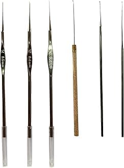 Jasol Aari Needles for Threads, Beads Zardosi Beading and Embroidery Tulip Needle Size 14, 12, 24 Purpose (Multicolour) - Combo Set of 6