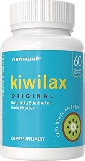 NANOWELL Kiwilax Original 60 Capsules - Supports Healthy Bowel Movements, Digestive Health, and Natural Elimination - Gentle and Safe with Magnesium & Kiwi Proprietary Blend, 60 Day Supply