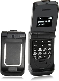 Yoidesu Unlocked Flip Phone, 0.66in Smallest Mobile Phone in The World, 2G Easy to Use Flip Cell Phone for Seniors, Super Mini Flip Phone Tiny Phone for Kids Eldelys, 300mAh Battery (Black)