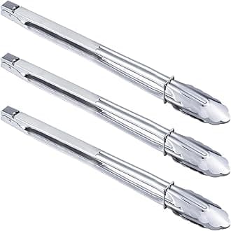 Stainless Steel Cooking Grilling Tongs Extra Long Camp Dutch Oven Tongs for Kitchen and Barbecue Charcoal (16-Inch 3 Pieces)