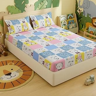 Filymore Cute Cat Bedsheet Made with Microfiber Wrinkle Free Soft Hypoallerge...