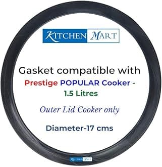 - Gasket compatible with Prestige Popular Pressure cooker (1.5 Liters)