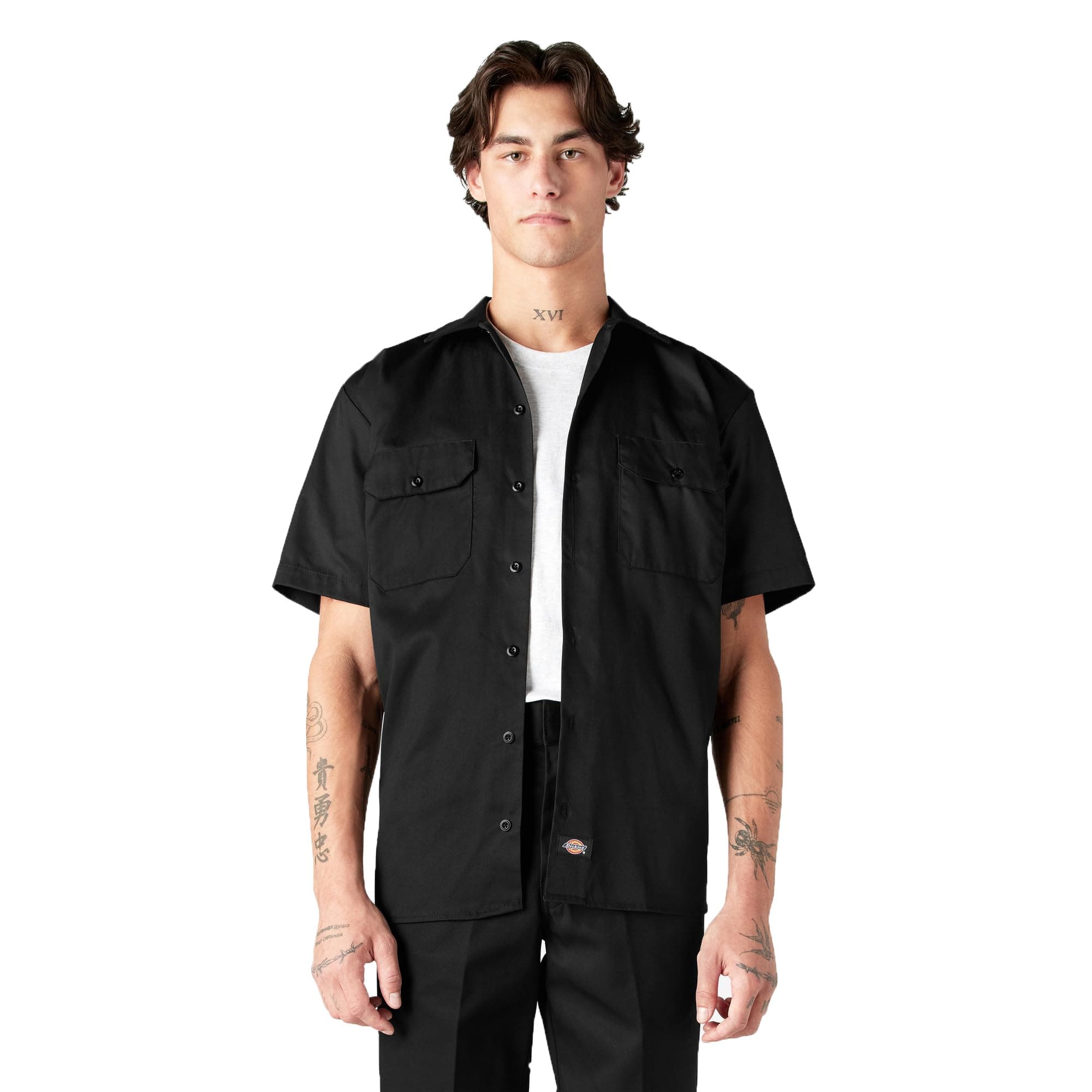Men’s Short Sleeve Work Shirt – Durable Twill Button Down Shirts for Men, Lightweight Uniform for Daily Wear