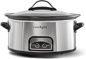 Crock-Pot6 Quart Programmable Slow Cooker with Timer and Auto Food Warmer Setting, Stainless Steel