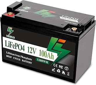 12V 100Ah LiFePO4 Lithium Battery, Lithium Iron Phosphate Rechargeable Battery with 100A BMS For Solar Systems, RV, Boats, Camping, Camping, UPS Power Supply (12V 100Ah)