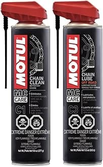 Chain Care Set – Chain Cleaner (C1) & Chain Lube Off-Road (C3), Motorcycle Maintenance Set, Safe for O-Ring Chains (111818, 111820)