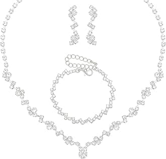 Elegant Bride Bridesmaid Jewelry Sets for Wedding Prom Bridal Necklace Earrings Bracelet Set Women Formal Dress Accessories