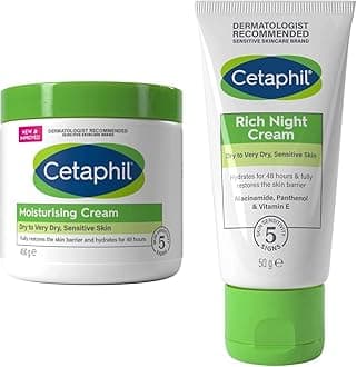 Body Moisturiser, 450g, Moisturising Cream For Dry to Very Dry, Sensitive Skin, With Niacinamide & Vitamin E & Rich Night Cream, 50g, For Dry To Very Dry, Sensitive Skin, With Niacinamide