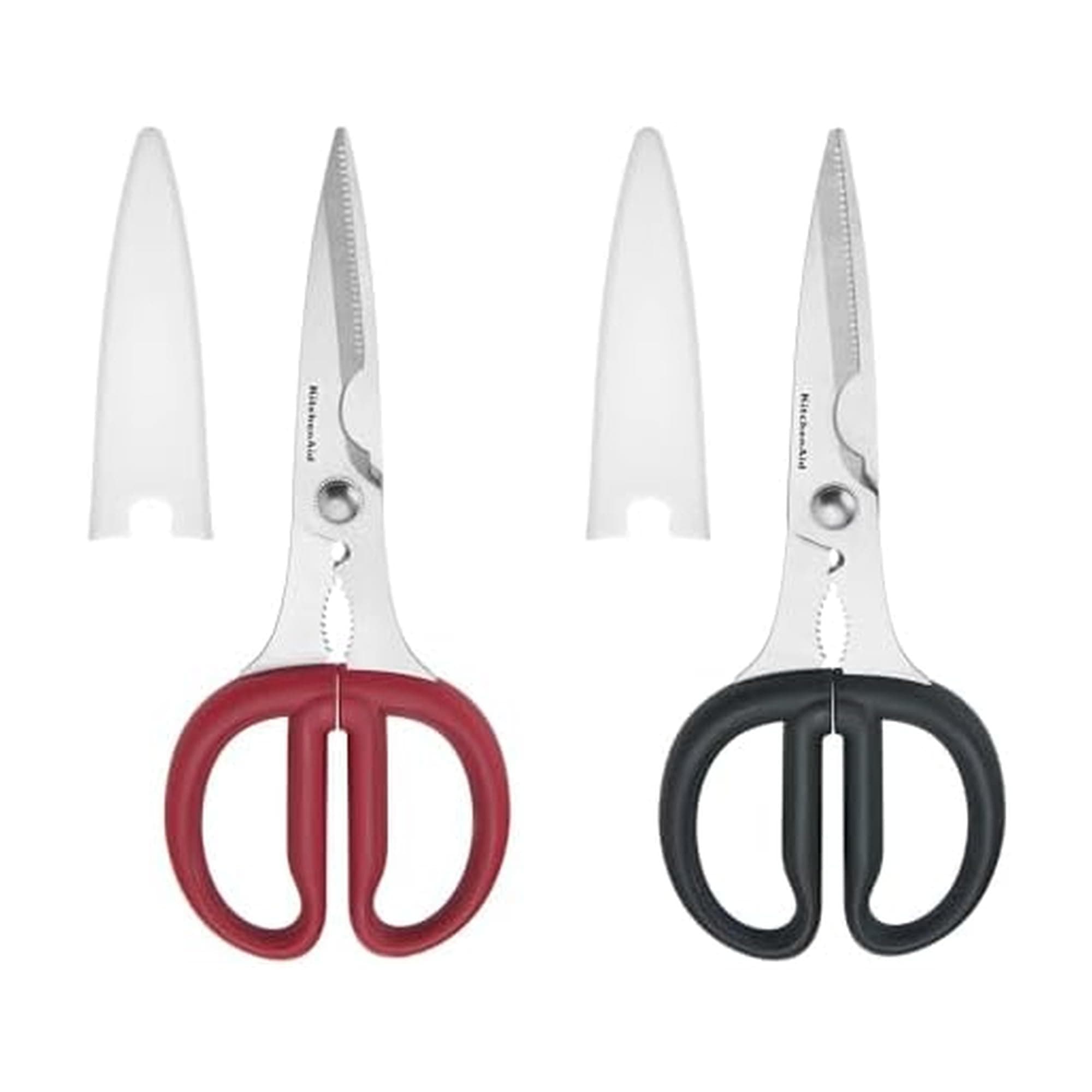 Kitchen Scissors - Household Scissors - Non-Slip Handles - Sharp Scissors - Stainless Steel - Plastic - Grey