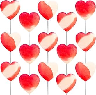 Fruidles Lollipops Mini Heart Shaped Flavored Delicious Lollipop, Individually Wrapped, 5g Lollipop (60 Lollipops, Strawberry & Cream)