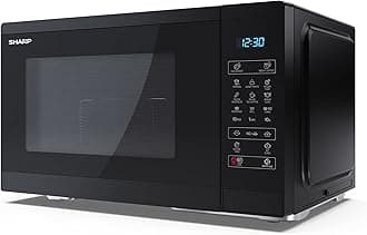 SHARP YC-MG252AU-B 25 Litre 900W Digital Microwave with 1000W Grill, 11 power levels, ECO Mode, defrost function, LED cavity light - Black