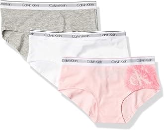 Calvin KleinGirls' Little Modern Cotton Hipster Underwear, Multipack