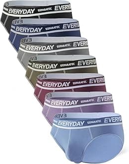 Separatec Men's Underwear Briefs with Dual Pouch,Covered Waistband,Tagless,Soft&Breathable Cotton Underwear for man,7-Pack