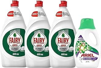 Fairy Plus Original Dishwashing Liquid Soap With Alternative Power To Bleach, 3 X 600 Ml + (FREE) Ariel Lavender Laundry Detergent Liquid Gel 1L