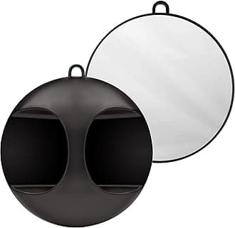 Kurtzy Lightweight Handheld Round Hairdressing Mirror - Use the Handle or Hang on the Wall for Barbers, Salons and Beauticians - Viewing Mirror for Back of the Head Haircuts and Styling