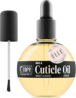 Sweet Almond Cuticle Oil For Nails - Stocking Stuffer Holiday Gift - Repairs Cuticles Overnight - Moisturizes and Strengthens Nails and Cuticles - Dropper & Brush included - 2.5oz