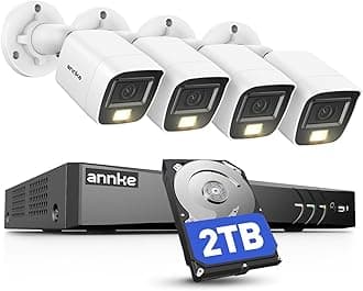 ANNKE 4K 8 Channel AI DVR Recorder with Human & Vehicle Detection, 8MP Home Security System and 4X 8MP UHD Outdoor Cameras, Work with Alexa, Smart Color Night Vision, IP67, 2TB Hard Drive Included