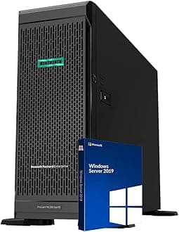 HPProLiant ML350 Gen10 Tower Server Bundle with 2 x Intel Xeon Silver 4210, 64GB DDR4, 15.36TB Enterprise SSD, RAID, Windows Server 2019