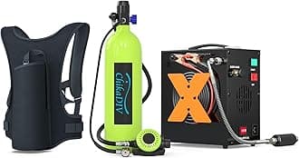 CHIKADIV Mini Scuba Tank 1.9L Lung Tank for Adult Portable Scuba Diving Tank Dive Portable Lungs Kit for Underwater Entertainment, Emergency Rescue