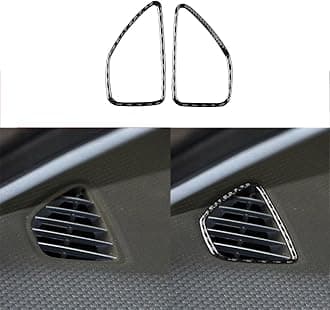 Car Defogging Air Vent 3D Sticker Real Premium Carbon Fiber Trim Decal Compatible with Hyundai Veloster 2012 2013 2014 2015 2016 2017 Black Accessories