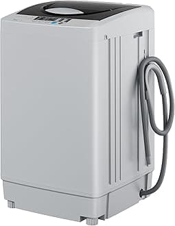 Euhomy 1.59 Cu.Ft. Portable Washing Machine, 11 LBS Capacity, 8 Functions, 8 Water Levels,Full Size Washing Machine with Drain Pump and LED Display for Apartments, RVs, Homes, Gray