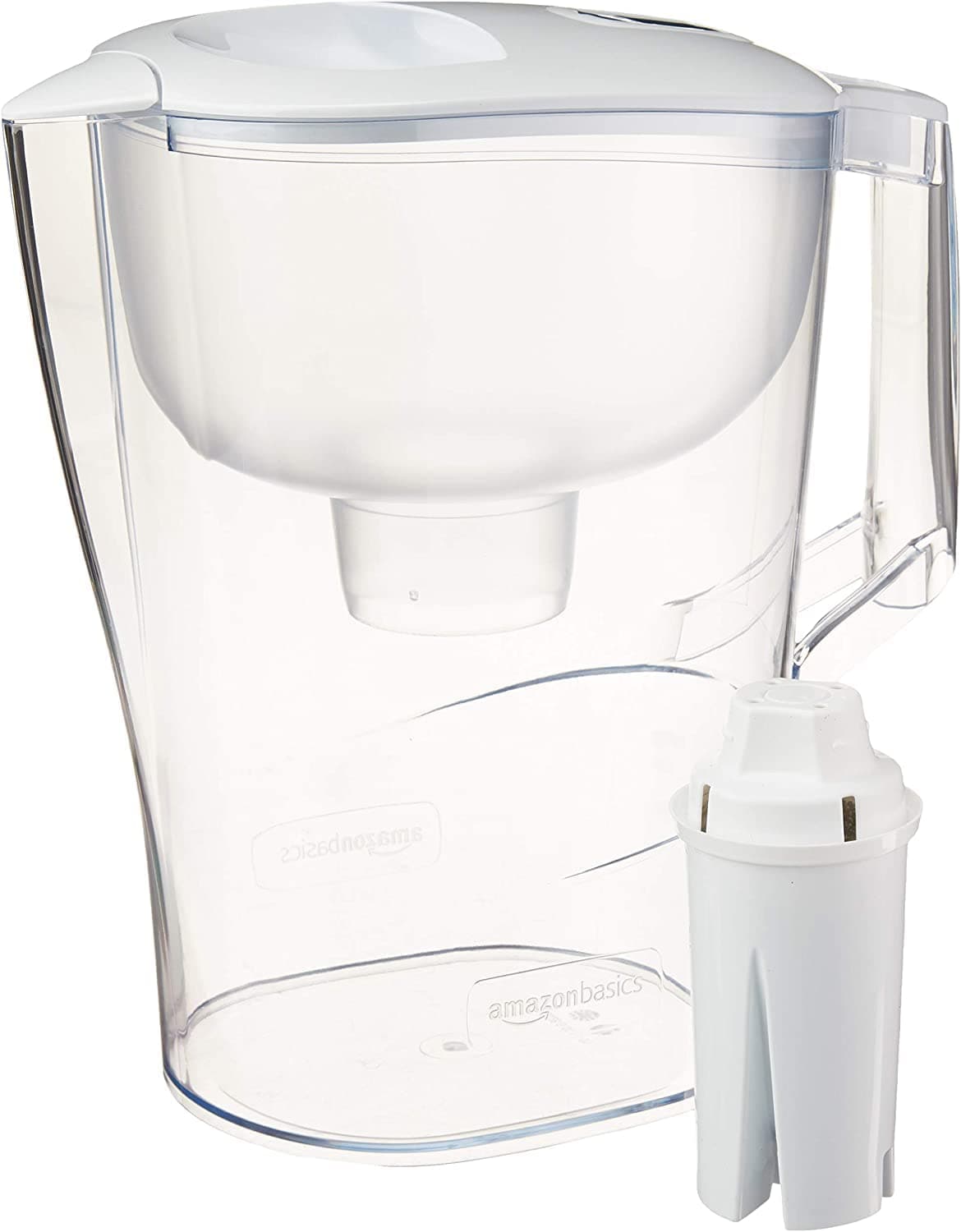 Amazon Basics 10-Cup Pitcher with Filter Compatible with Brita Water Filter Pitcher for Clean, Crisp Water, WQA and NSF Certified, Made in Europe