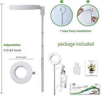 yadoker Plant Grow Light, LED Growing Light Full Spectrum for Indoor Plants,Height Adjustable, Automatic Timer, 5V Low Safe Voltage,Idea for Small Plant Light