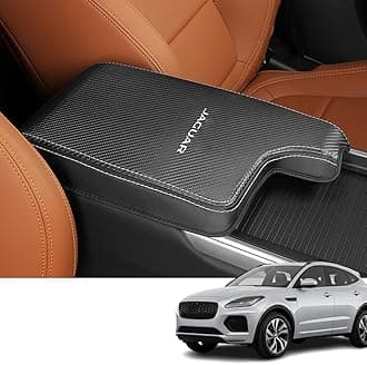 Bmolpt Custom Interior Accessories for F-PACE FPACE/XF 2017 2018 2019 2020 PU Leather Center Console Armrest Box Cover Armrest Cushion Central Armrest Protector Pad(Carbon Fiber)
