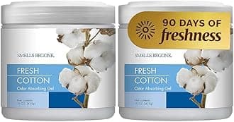 - SMELLS BEGONE 15oz Gel Odor Eliminator - Absorb & Remove Tough Odors in Pet Areas, Bathrooms, Basements, Garage, Cars, RVs & Boats - Eliminate Odors Quickly (2-Pack, Fresh Cotton)