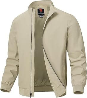 TBMPOY Men's Lightweight Jackets Casual Windbreaker Stylish Light Fall Spring Golf Work Dress Business