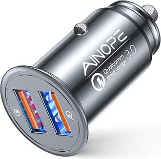 Fast Car Charger Fast Charge AINOPE USB Car Charger Adapter 36W All Metal Mini Cigarette Lighter USB Charger Quick Charge Compatible with iPhone 13/12/11 pro/11/ x/8, Note 9/Galaxy S10/S9