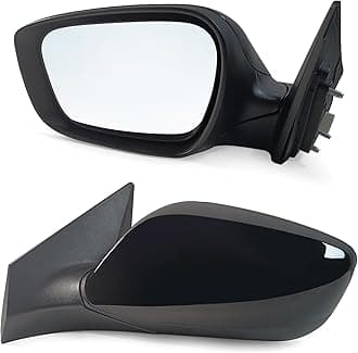 Left Driver Side Mirror Assembly Fits 2014 2015 2016 Hyundai Elantra with Power Glass Manual Folding without Blind Spot Glass Heated and Turn Signal Match to Black (3Pins)
