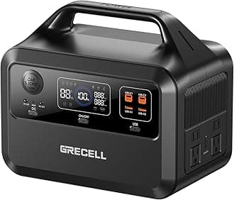 GRECELL Portable Power Station 600, 110V/600W Solar Generator(Surge 1200W), 460Wh Backup LiFePO4 Battery for Outdoor Home Emergency