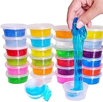 Slime kit, Colors Non-Toxic Clear Crystal Slime Soft Jelly Clay Putty mud Stress Relief Toy Jelly Toy for Kids & Adult, DIY Slime Making- Multi Color (Pack of 12)