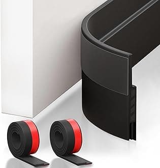 Suptikes 2 Pack Door Draft Stopper - Exterior & Interior Door Seal, 1-4/5" W x 36" L, Black