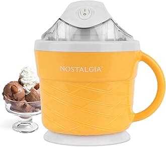 1.5-Pint Electric Ice Cream Maker, No Salt Needed, Chute for Mixes and Custom Ingredients, Cone Design, Tan