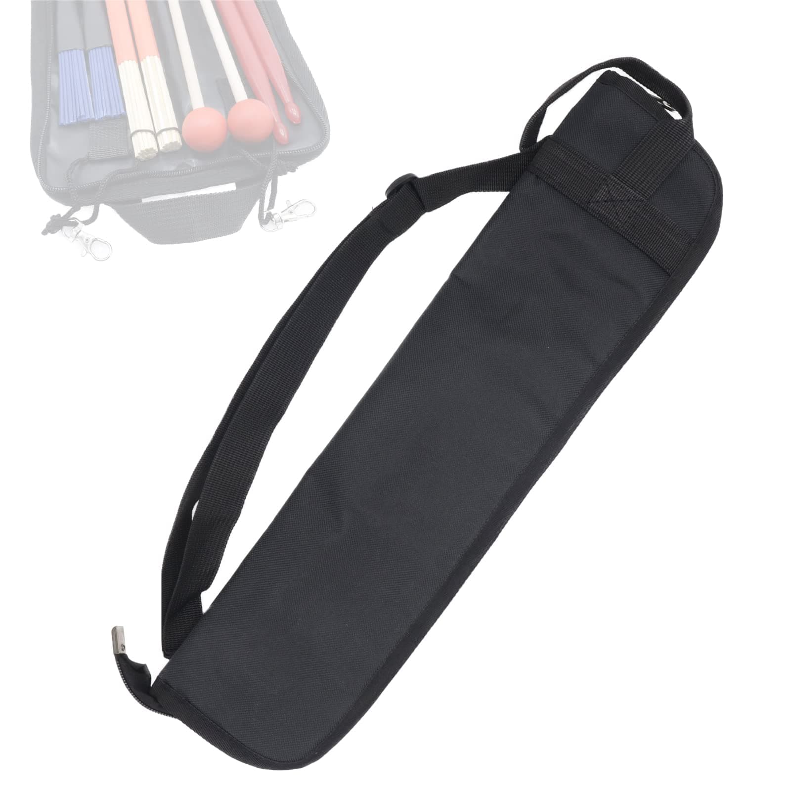 Portable Drumstick Bag - Small Storage Case With Hooks Inside for Drum Set Mallet and Percussion Sticks
