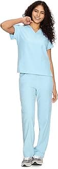 COZYFIT Scrubs for Women Set Medical Uniform - V-Neck Top & Straight Leg Pants with 9 Pockets, Unisex Workwear COZY SCRUBS