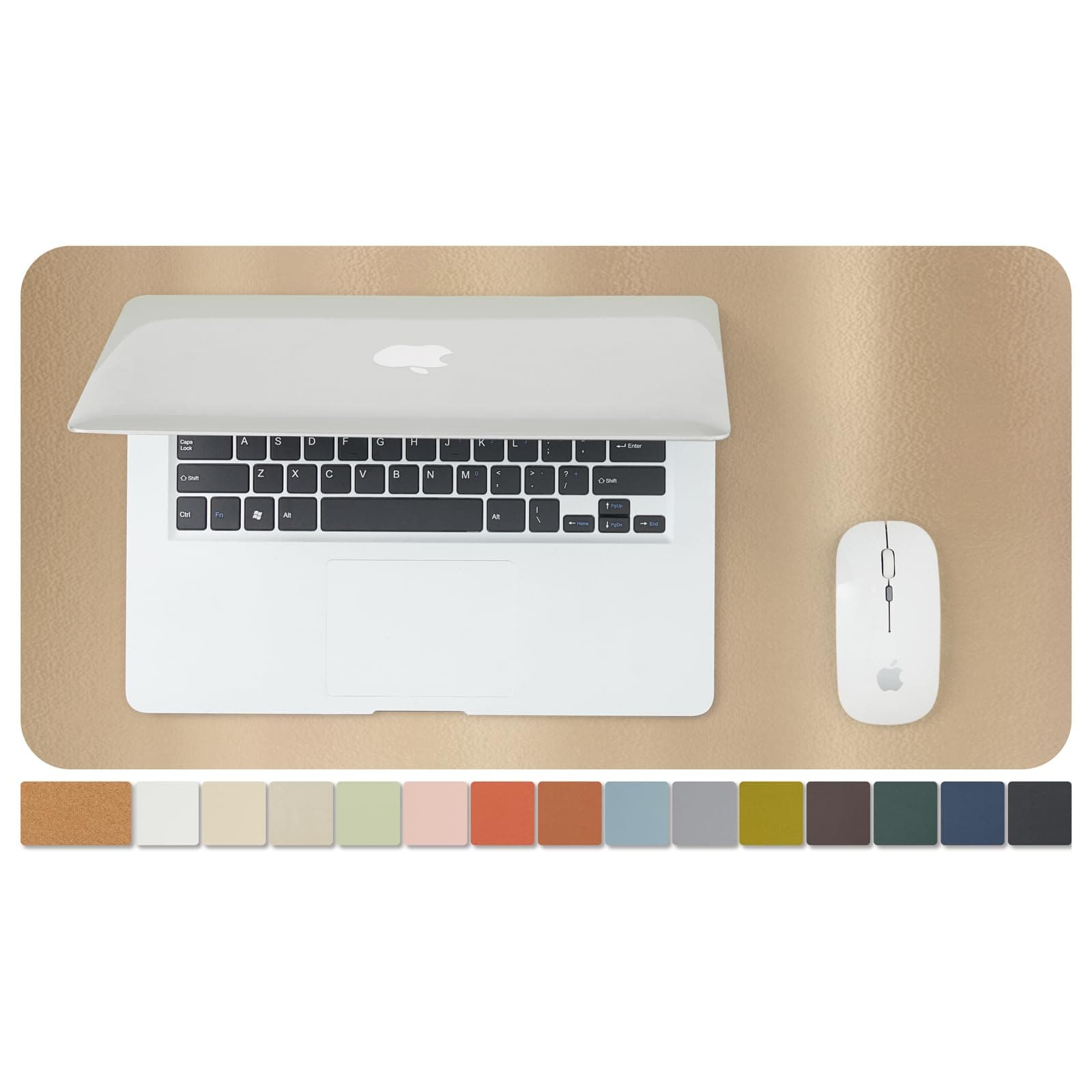 Compact Cork Desk Mat - Small Dual-Sided Desk Pad for Office and Home - Desk Organization and Accessories - Ideal for Large Mouse Pad and Small Desk Mats on Top of Desks(Champagne Gold,23.6"x 11.8")