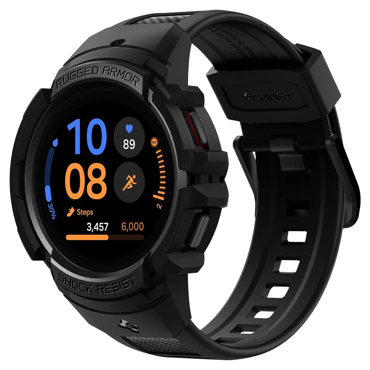 Spigen Rugged Armor PRO designed for Samsung Galaxy Watch 4 Case with Band 40mm (2021) - Black