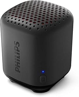 Philips Mini Bluetooth Speaker, Outdoor Wireless Portable Small Speakers for Traveling Pool Beach Shower, Mono Sound IPX7 Waterproof Speaker, 8 Hours Play Time, USB Type C Rechargeable