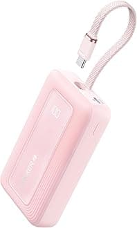 Portable Charger, 10,000mAh 30W Power Bank, USB-C in and Out Fast Charging Battery Pack, Travel Essential Phone Power Bank, for iPhone 17/16, Galaxy and More (Pink, 10000, Milliamp Hours)