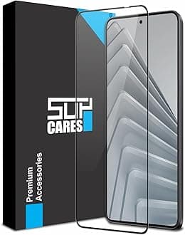 SupCares Tempered Glass for Redmi Note 14 and Redmi Note 14 SE (6.67 Inch) With Installation Kit | Military-Grade Gorilla Screen Protector | Edge to Edge Coverage | Black